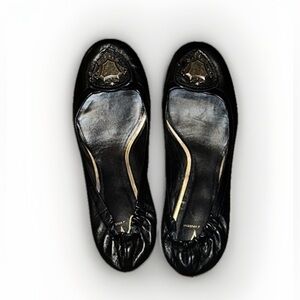 J. Vincent Black Leather Flats